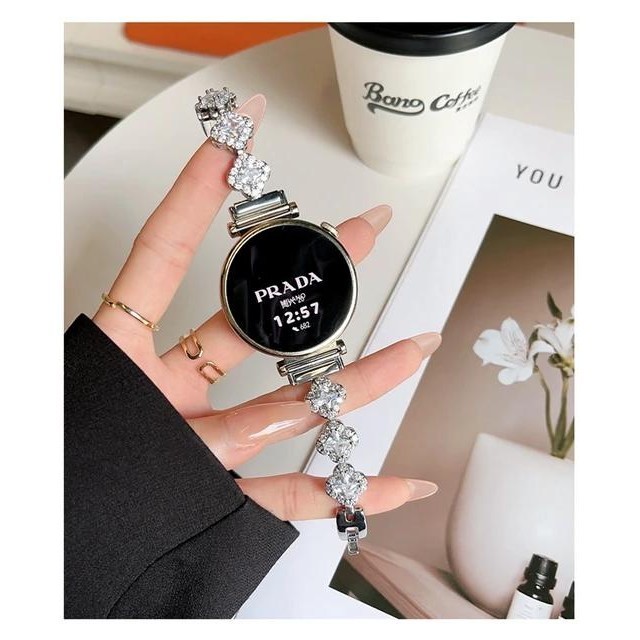 สายนาฬิกาข้อมือ ประดับเพทาย หรูหรา สําหรับ Samsung Galaxy Watch 6 5 Pro 4 Classic 44 40 46 มม. 20 22 มม. Huawei Watch GT 4 3 Garmin - รูปที่ 7