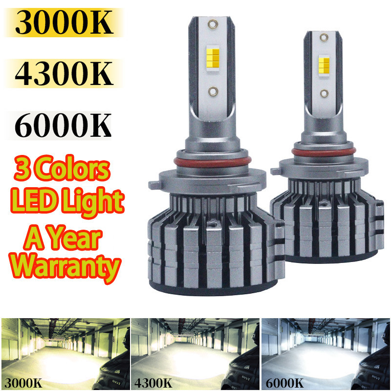 ไฟหน้ารถยนต์ LED 200W 50000LM 3 สีใน H4 9003 HB2 H7 H11 HB3 9005 6000K สําหรับรถยนต์ H1 HB4 9006 HIR