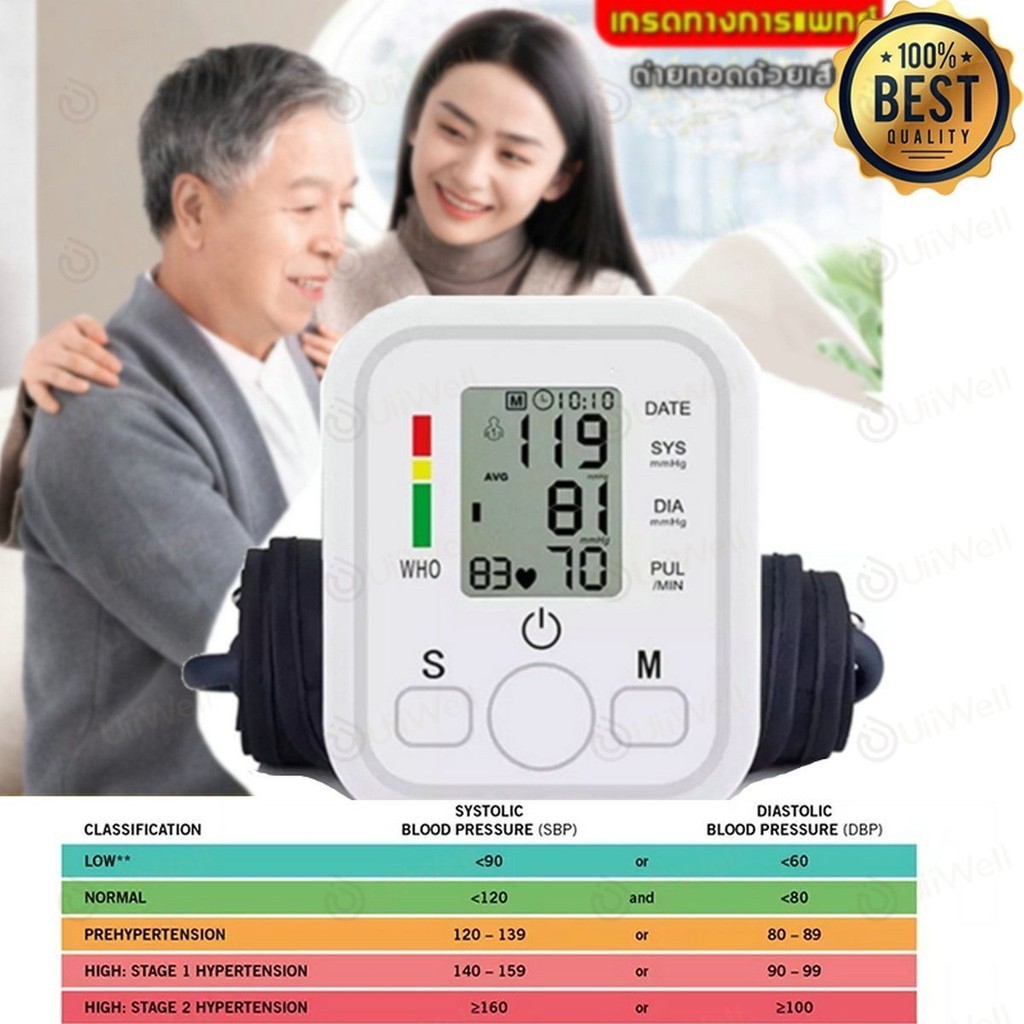 เครื่องวัดความดันโลหิต monitor pressure gauge with warranty for both children and portable shoelaces, blood pressure
