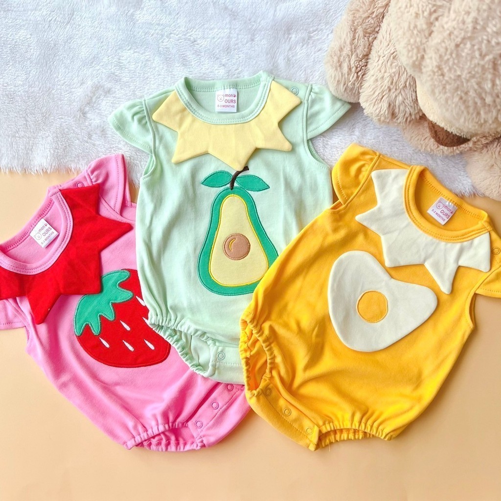 Lux Children B42 ชุดบอดี้สูทเด็กอ่อน 1เซตได้ 3ชุด ผ้าคอตตอน นุ่ม ใส่สบาย