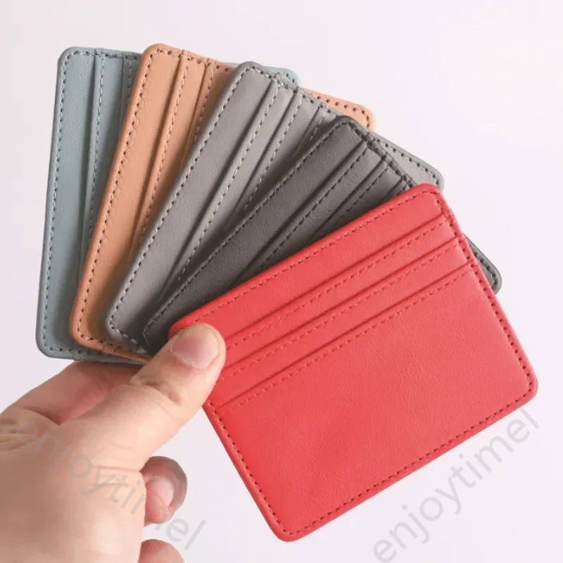กระเป๋าสตางค์ หนัง Pu ใส่บัตรเครดิตได้ มีหลายช่อง สีแคนดี้ สไตล์นักธุรกิจ สําหรับผู้ชาย และผู้หญิง จํานวน 1 ชิ้น