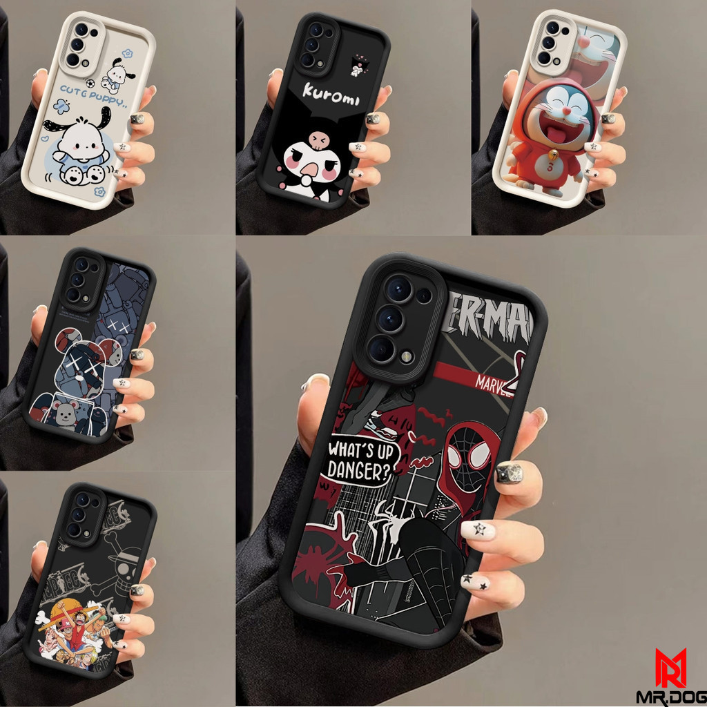 เคส OPPO RENO5 RENO4 รูปแบบอะนิเมะ TPU Soft ซิลิโคนป้องกันการตกกรณีโทรศัพท์ HTTY