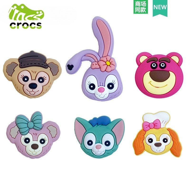 หลุมรองเท ้ า crocs crocs รองเท ้ าหัวเข ็ มขัดของแท ้ Carlo Chi รองเท ้ าอุปกรณ ์ ตกแต ่ งการ ์ ตูนน ่ ารัก Zhibi Star Delu สตรอเบอร ์ รี ่ หมี