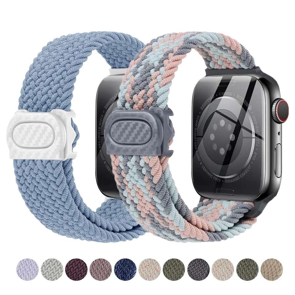 สายนาฬิกาข้อมือถัก สําหรับ Apple Watch ultra2 IWatch series 9 8 7 6 SE 5 4 3 49 45 44 42 41 40 38 มม.