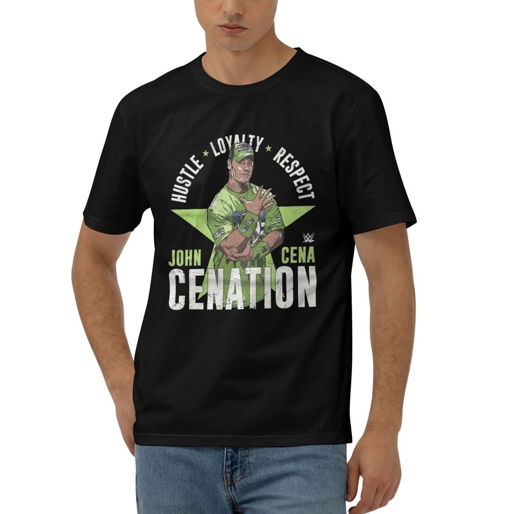 John Cena Superstars Wwe John Cena Cena Wht เสื้อยืดผู้ชายคุณภาพสูงยอดนิยม