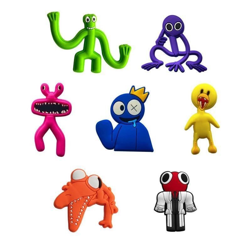 【สามารถเลือกได้】อุปกรณ์เสริม ของตกแต่งรองเท้า Crocs Charms PVC สีรุ้ง สําหรับรองเท้า ของขวัญวันเกิด คริสต์มาส