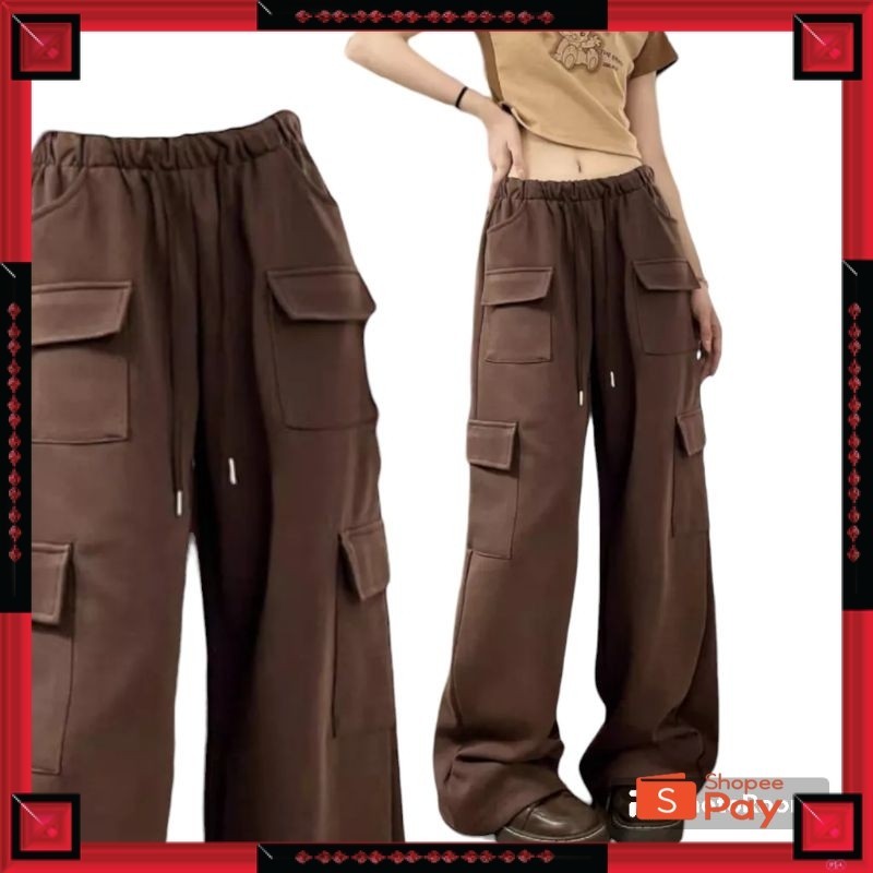 5.5 CARGO // JOOLY UP CARGO SWEATPANTS กางเกงขายาวพร้อมกระเป๋า MANY | LOOSE CUT POCKET CARGO PANTS