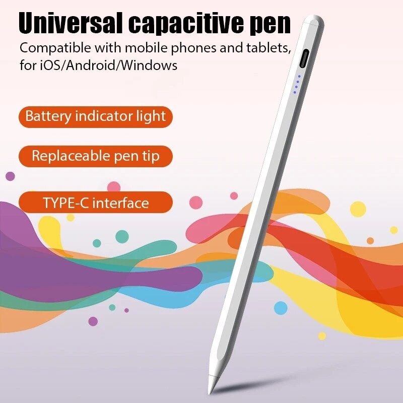 ปากกาสไตลัสสากลสําหรับ Android IOS ปากกาสัมผัสหน้าจอแบบ Capacitive เข้ากันได้กับปากกาดินสอสําหรับปากกาแท็บเล็ต