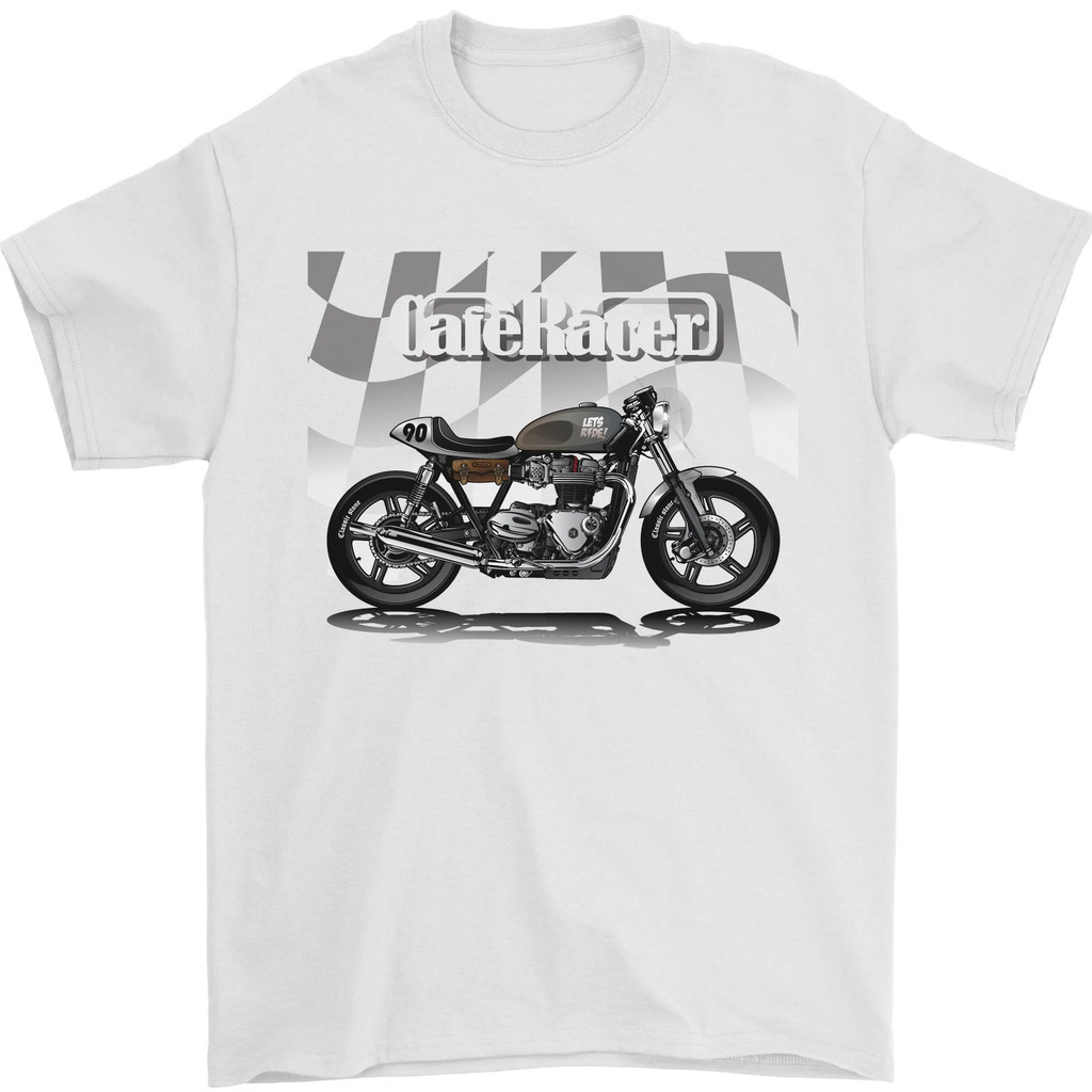 Cafe Racer Motorcycle Motorcycle Biker Mens T-Shirt 100% Cotton