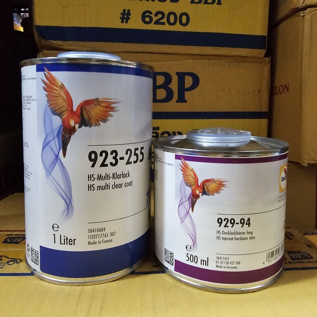 Glasurit แลกเกอร์นกแก้ว 923-255 ขนาด 1ลิตร ฮาร์ด 0.5ลิตร