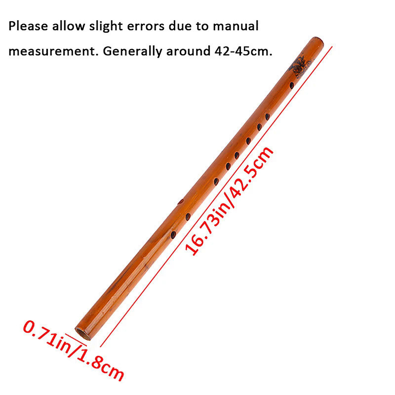 1PC Wood Traditional 6 Hole Bamboo Flute Clarinet Student  Bamboo Flute Vertical Flute Musical Instr