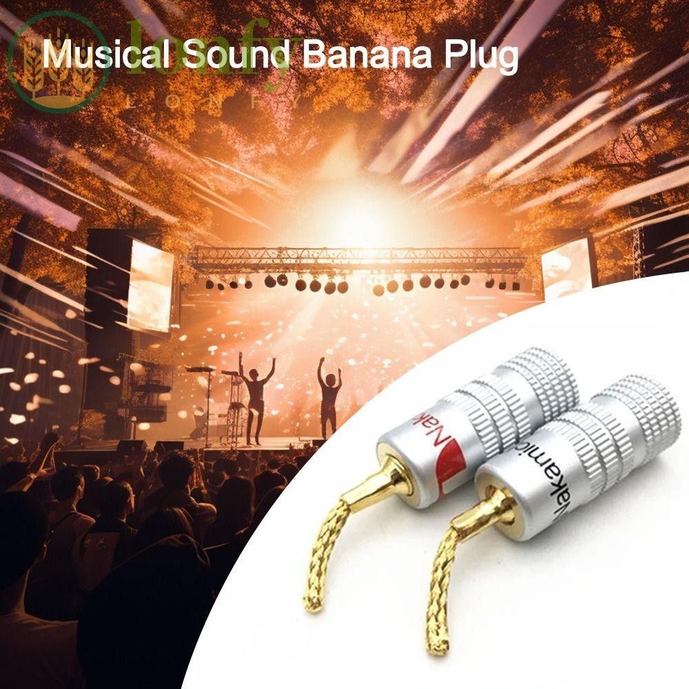 Lonfy Nakamichi กล ้ วย Plug, Pin ประเภทสกรูสําหรับลําโพงสายดนตรี Banana Plug, Nakamichi Hi-fi ลําโพง Banana Plug Black &amp;Red Gold Plated Audio Jack Connectors