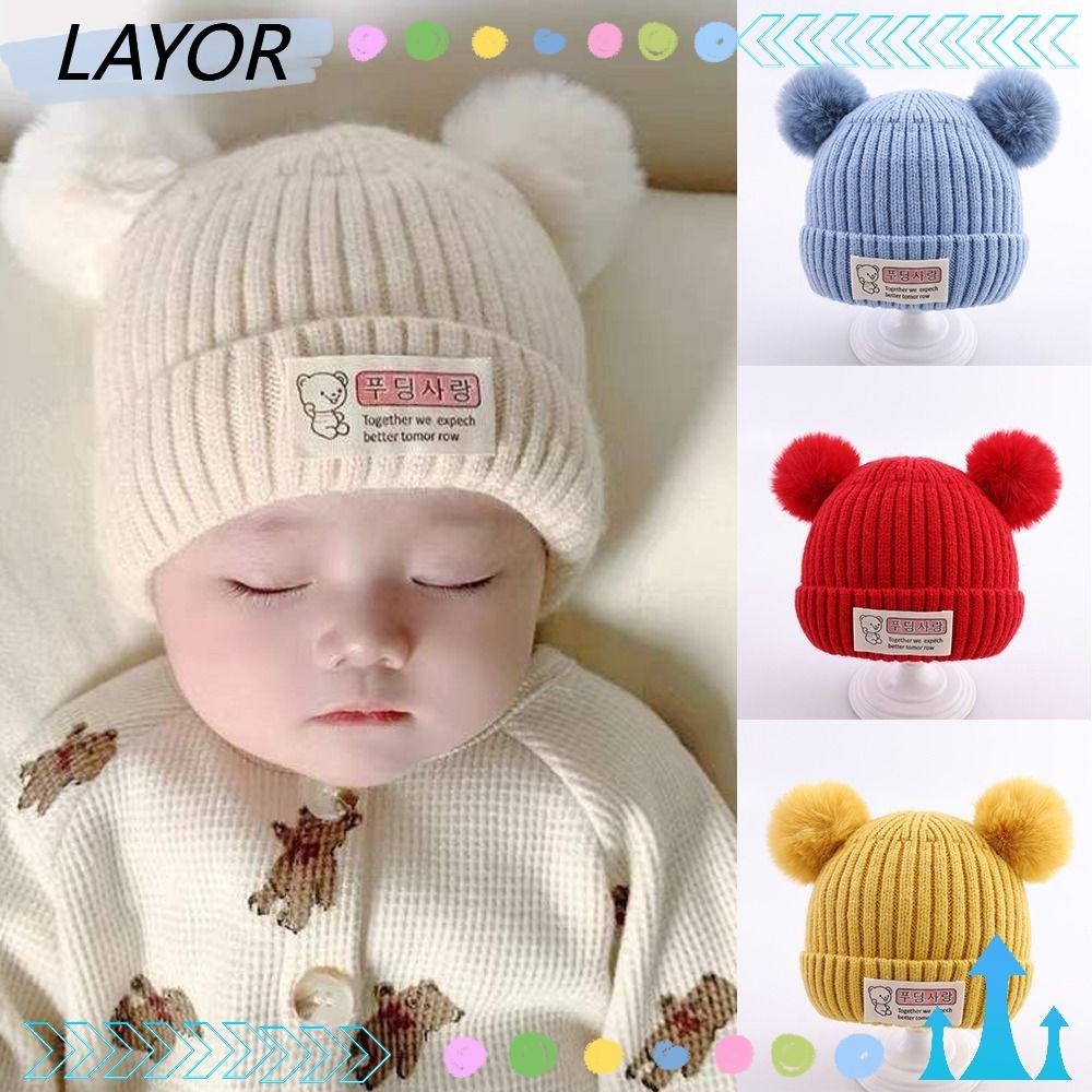 Lay หมวกฤดูหนาว,ตุ ๊ กตานุ ่ มเด ็ กถักหมวก, 0-3 ปีหมวกหมวกสีทึบชายหญิง