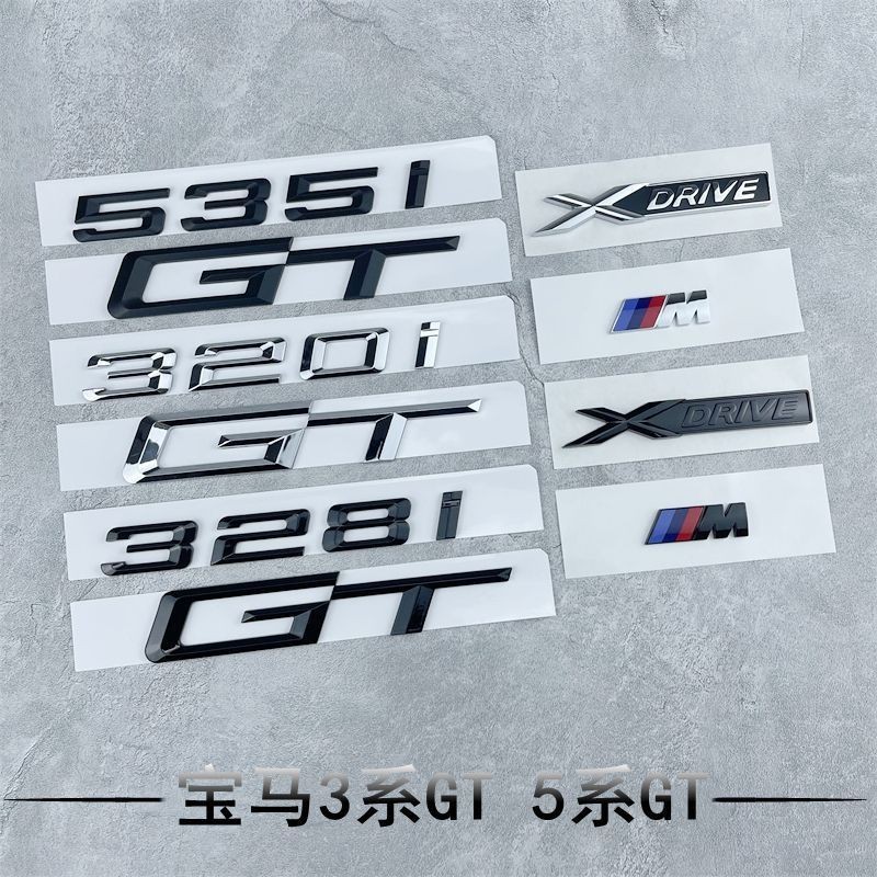 [ป้าย M ฟรี] เหมาะสําหรับ BMW Word Label GT Car Label 320I 330I 328I 535i 550i ป้ายหางสีดํา 3 Series