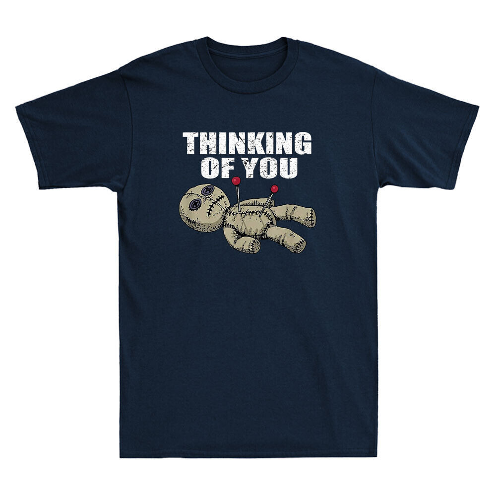Thinking Of You Funny Voodoo Doll Graphic Vintage เสื้อยืดแขนสั้นผู้ชาย Top