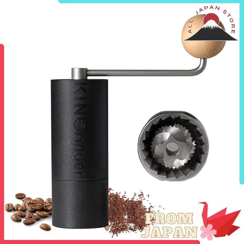 KINGrinder P0 portable hand coffee grinder with conical metal blades for consistent grind size. Suit