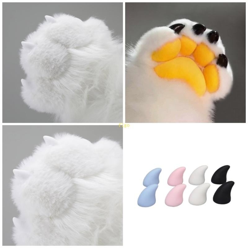 Flgo 8pcs เล็บประดิษฐ์ที่สมจริง Creature Talon Embellishment Fursuit อุปกรณ์เสริมเรซิ่น Beast เล็บสําหรับบทบาทเล่น