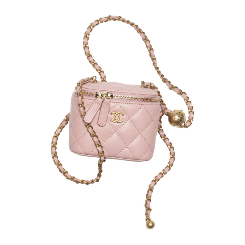 Chanel/Chanel Women's Bag Clutch con Catena Pink Lambskin Zipper Chain Handbag