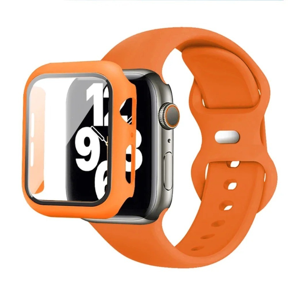 สายรัดซิลิโคน + กรณีเข้ากันได้กับ แอปเปิล ดู 45 มม. 41 มม. 44 มม. 40 มม. 42 มม. 38 มม. สร้อยข้อมือ ฉันดู ชุด 9 7 กับ 3 4 5 6 8