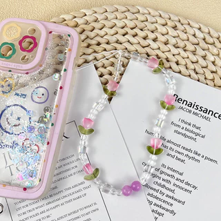 🍀Ins🍀สายคล้องโทรศัพท์มือถือ ลายดอกไม้ หัวใจ ป้องกันการสูญหาย อุปกรณ์เสริม สําหรับ Airpods เครื่องประดับ