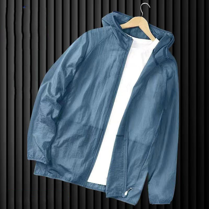 Upf 50+ ผ้าไหมน้ําแข็ง UV เสื้อผ้าป้องกันแสงแดดผู้หญิงผู้ชาย Zip Up Hoodie แขนยาวเสื้อผ้ากลางแจ้ง