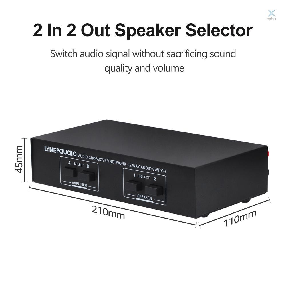 Lynepaauaio 2 In 2 Out Speaker Selector Switch Audio Signal Switcher Power Amplifier Audio Receiver Splitter Box - รูปที่ 5