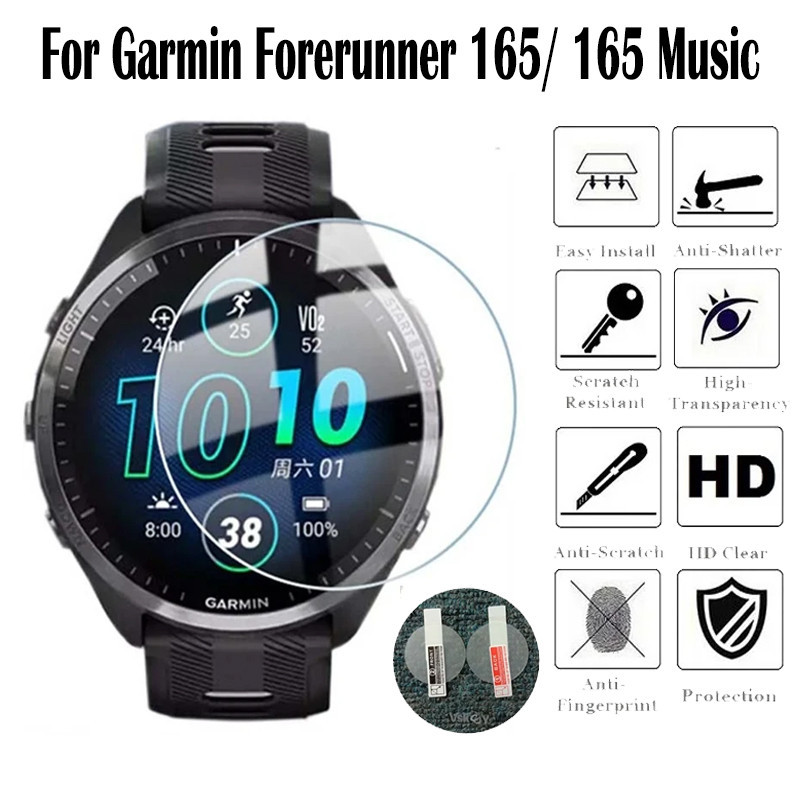 สําหรับ Garmin Forerunner 165 ฟิล์มกระจกนิรภัยกันรอยหน้าจอ 9H สําหรับ Garmin Forerunner 165 Music ฟิ