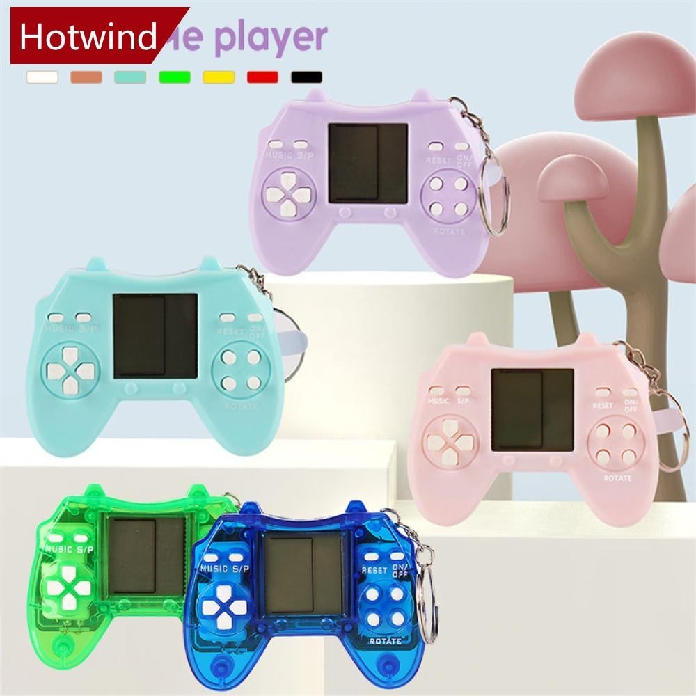Hotwind Macaron สี Mini เครื ่ องเล ่ นเกมมือถือ Tetris เกมอิเล ็ กทรอนิกส ์ ในตัว 26 เกมมือถือพวงกุญแจเกม B1W4