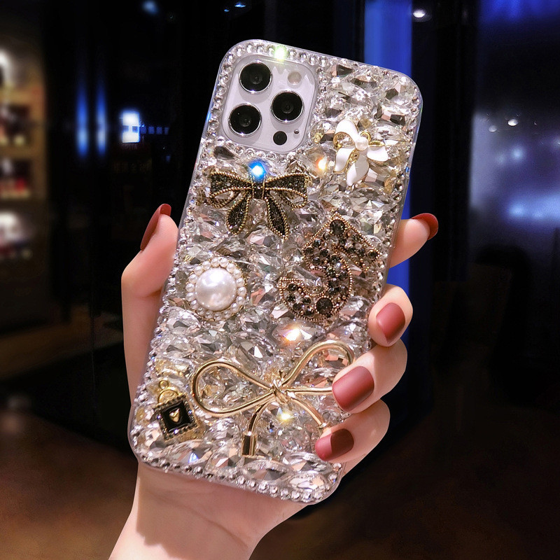 เหมาะสําหรับ แอปเปิล 15 เคสโทรศัพท์หรูหราหญิง ไอโฟน14โปรแม็กซ์ พลอยเทียม 13 เพชรเต็มสไตล์ใหม่ 11 เคสป้องกันเพชรแนวโน้มแฟชั่น