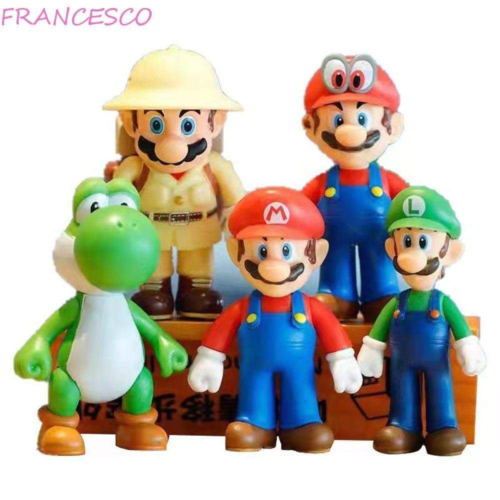 Francesco Super Mario ชุด Super Mario Figure 18pcs/set PVC เห ็ ดพีชเจ ้ าหญิงตกแต ่ งบ ้ าน Mario Game Series ของเล ่ น