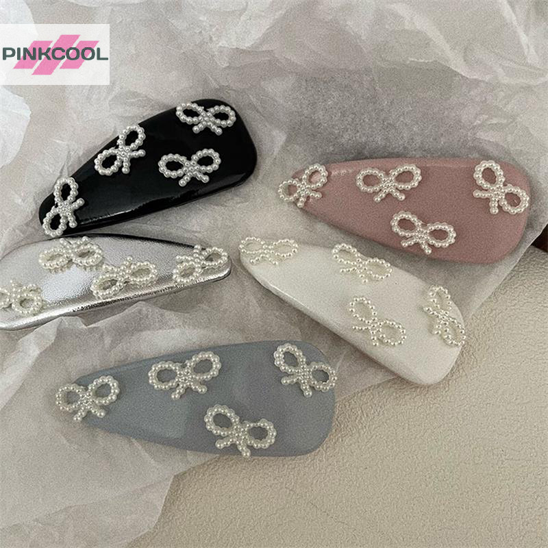 Pinkcool หวาน Elegant Pearl Bow เลียนแบบหนัง Hairpin น่ารัก Bang ด้านข้างคลิปสาวหัวใจแฟชั่นอเนกประสงค์อุปกรณ์เสริมผมประณีตของขวัญ HOT