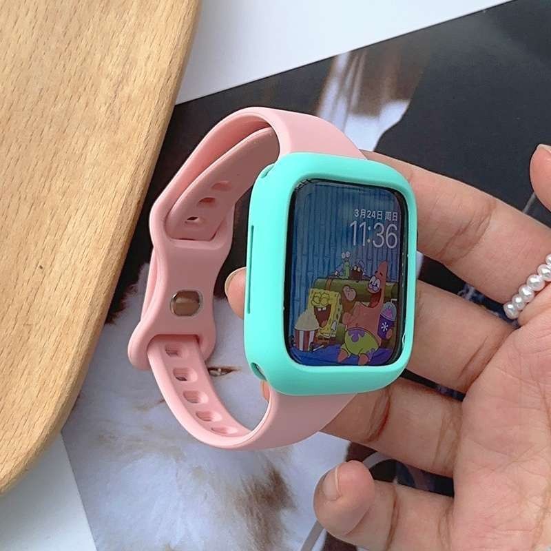 สายนาฬิกาข้อมือ S9สีจับคู่สีสำหรับฤดูร้อนเหมาะสำหรับ Apple Watch applewatch8765se
