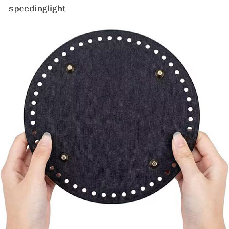 Speedinglight 12 ซม.กระเป๋าหนังด้านล่างรอบ PU หนังด้านล่างสําหรับถักกระเป๋า DIY Handmade โครเชต์ด้านล่างสําหรับกระเป๋าอุปกรณ์เสริม Speedinglight