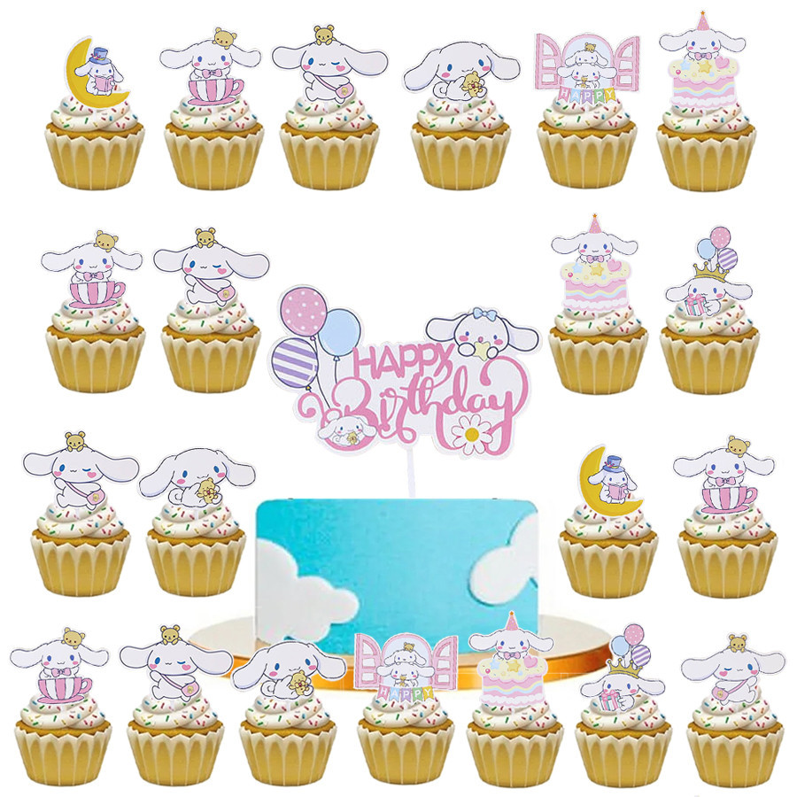 10pcs Sanrio Cinnamorol เค ้ ก Topper ตกแต ่ งอะนิเมะ Kawaii ขนม Decorfor วันเกิดของขวัญ Baby Shower Party Supplies