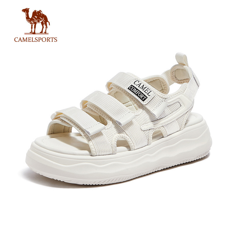 CAMEL SPORTS หนาsoled Casualกีฬารองเท ้ าแตะสําหรับผู ้ หญิงแบนSoled Velcroแฟชั ่ นรองเท ้ าชายหาด