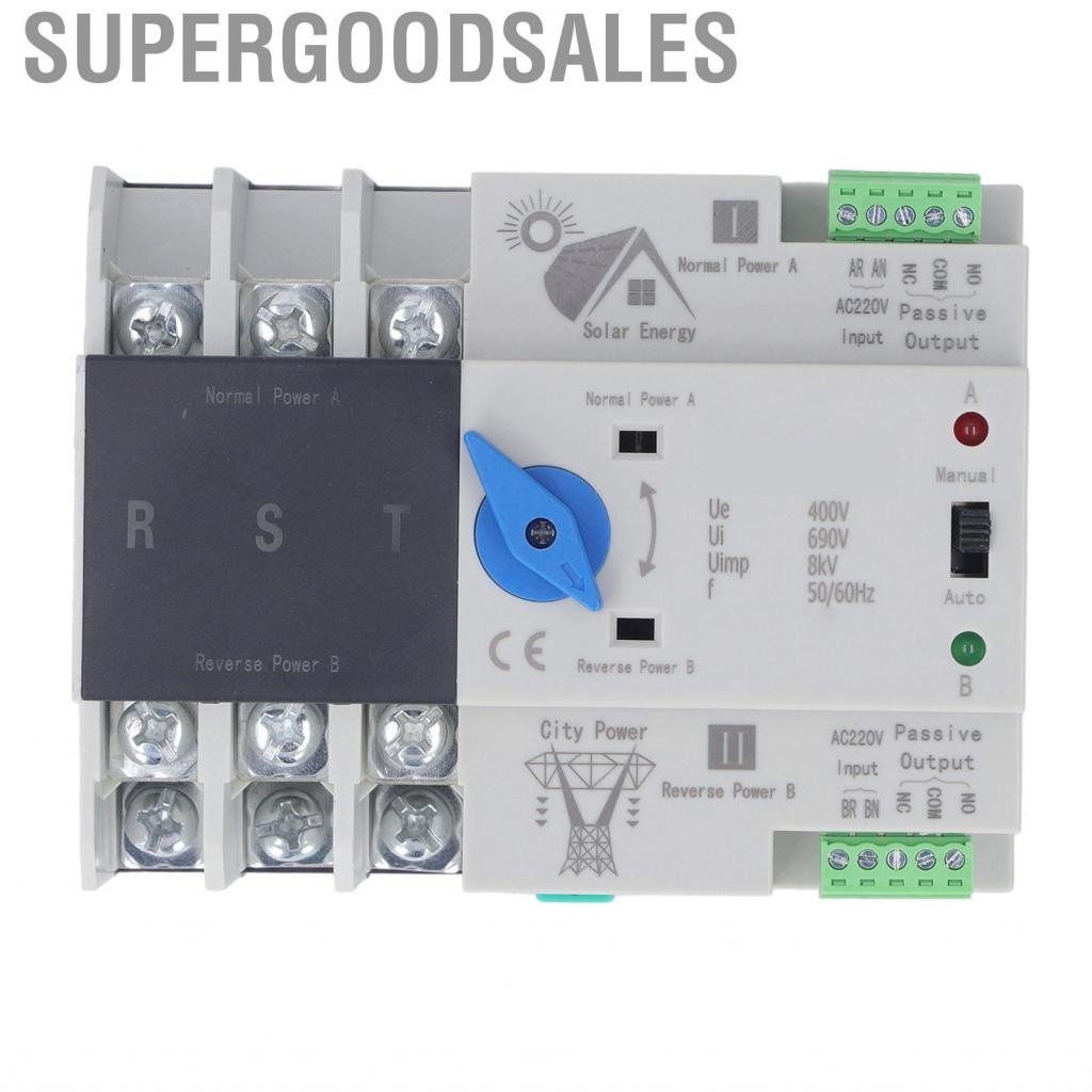 Supergoodsales Dual Electronic Power Circuit Breaker  220V Safety Changeover Reliable Transmission for Lab