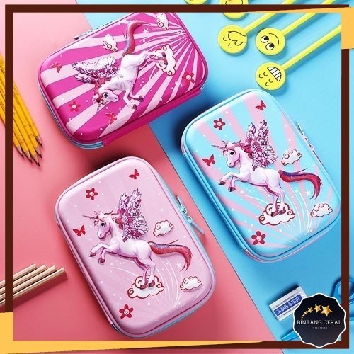 [BC] 3D Unicorn การ์ตูนดินสอ Hard Case มัลติฟังก์ชั่น Smiggle เครื่องเขียนจัดเก็บนักเรียนโรงเรียน Ko