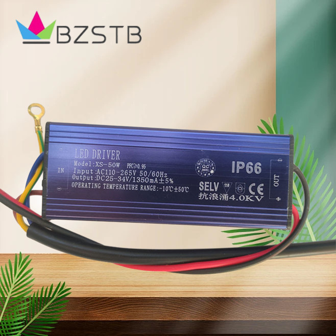 Bzstb พาวเวอร์ซัพพลายไดรเวอร์ LED 50W 1350mA DC 24-34V ป้องกันฟ้าผ่า