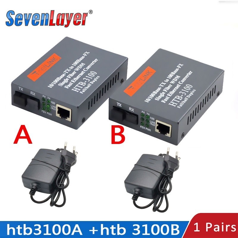 Fiber Transceiver Media Converter HTB-3100 Optical Fiber Single Fiber Converter 20km SC 10/100M Single mode Single Fiber