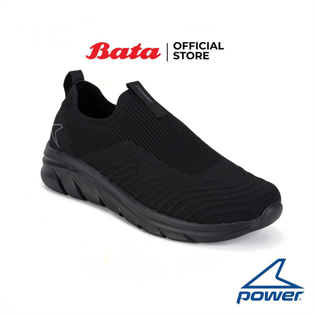 Bata บาจา Power รองเท้าผ้าใบเดินออกกำลังกาย สำหรับผูชาย รุ่น PRIME WALK 300 SLIP V4 สีดำ 8286838