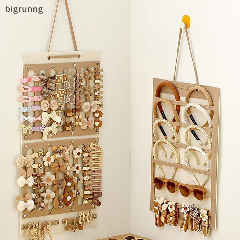 👑👑[ขาวดำ·ไว้ทุกข์]Bigrunng ผม Bows Organizer แขวนผนังขนาดใหญ ่ ความจุผู ้ ถือคลิปผมแขวนประหยัดพื ้ นที ่ อุปกรณ ์ เสริมสําหรับ Girl Room SG