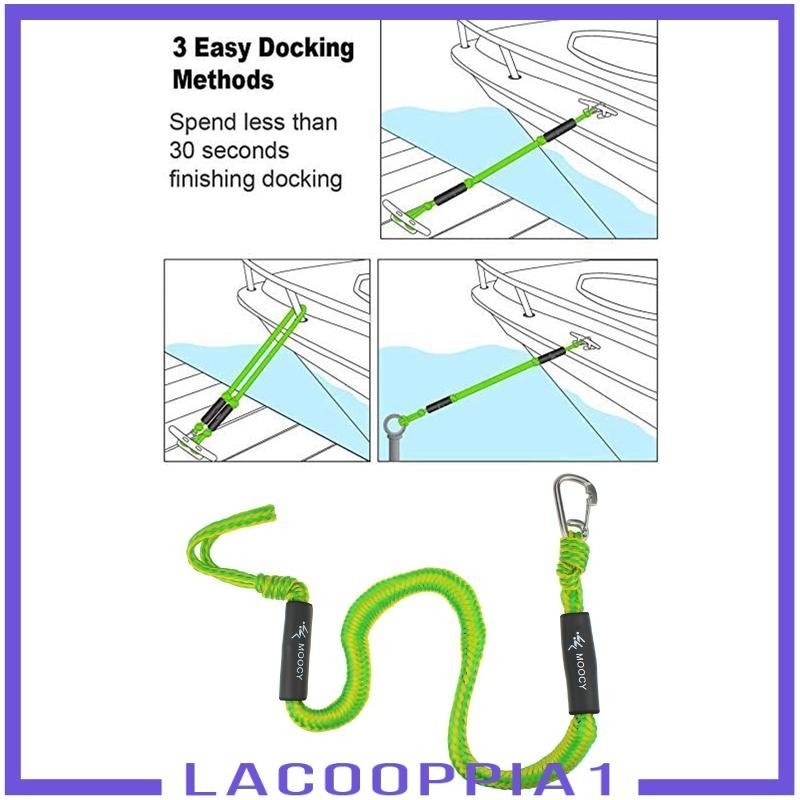 [Lacooppia1 ] เรือบันจี ้ จัม Dock Line 4ft พร ้ อมเชือกเรือห ่ วงสําหรับ Docking เรือ Ties to Dock Bungee Dock Line เรือ Dock เชือกสําหรับ Dinghy