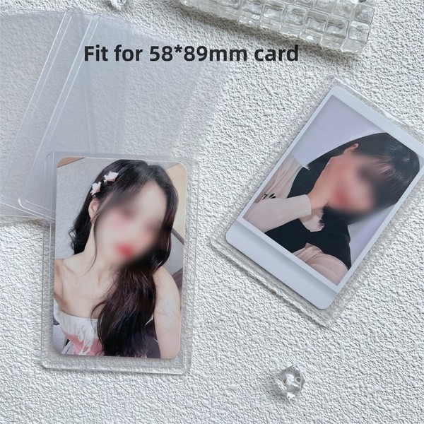 10 ชิ้นชุด 58x89 มม.แนวตั้งขนาดกะทัดรัด Hard Toploader โปร่งใส 3 นิ้วโปสการ์ด Protector ฟิล์มสองด้าน