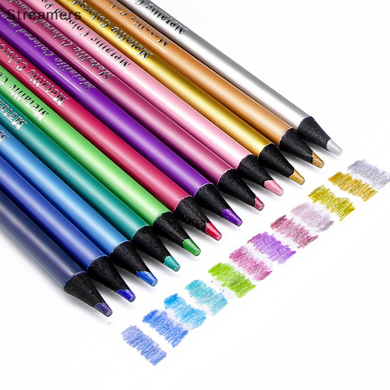 {Streamers } ชุดวาดภาพดินสอสีเมทัลลิก 12 สี ใหม ่