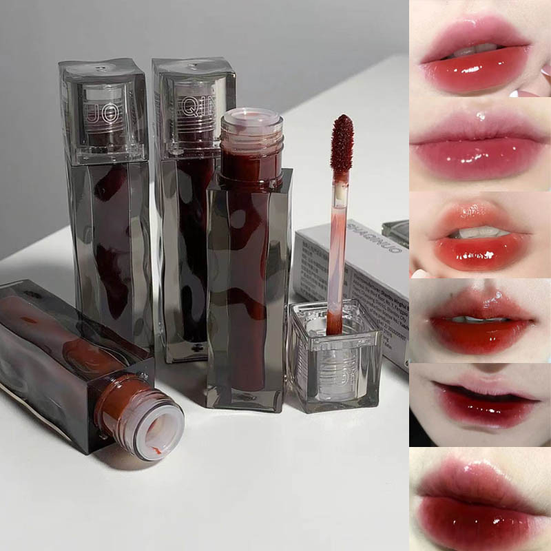 Shaqinuo lip Tint & Stain water glittering mirror lip glaze pearlescent moisturizing เพิ ่ มสีแก ๊ ส doodle lip สีขาวธรรมดา