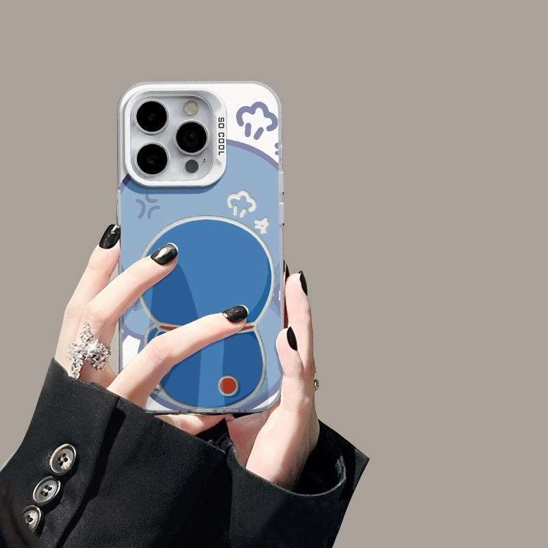 ((เคสโทรศัพท์ไฟฟ้าสี) Ins Style เคสโทรศัพท์ลายโดราเอมอนโกรธน่ารักเหมาะสําหรับ iPhone x/xs/xr/xsmax/7/8plus/11Promax/12/13/14Promax/15
