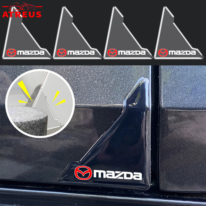 2/4 ชิ้น Mazda โปร่งใส ซิลิโคนกันกระแทกมุมประตูรถ ยางกันกระแทก ป้องกันการชนมุมประตูรถยนต์ ซิลิโคนกันมุมประตูรถ สำหรับ Mazda 2 3 CX5 CX30 CX8 CX3 Mazda2 6 5 CX9 BT50