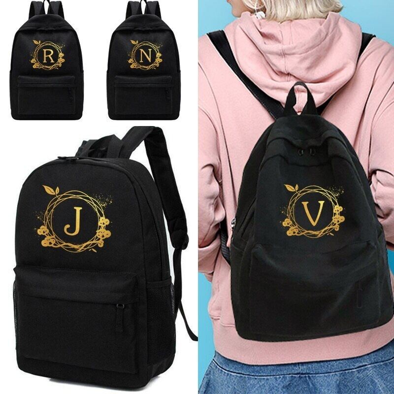 Unisex ไหล่สบายๆกระเป๋าเป้สะพายหลังพวงหรีดจดหมายกีฬากลางแจ้งกระเป๋านักเรียน Organizer Travel แล็ปท็อปกลับแพคเกจ