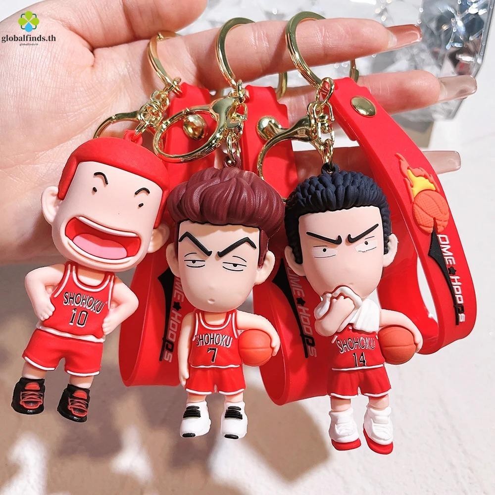 Lfids Sakuragi Hanamichi จี้, อะนิเมะของเล่น DUNK พวงกุญแจ, พวงกุญแจรถการ์ตูนตลกญี่ปุ่น Rukawa Kaede พวงกุญแจกระเป๋าตกแต่ง