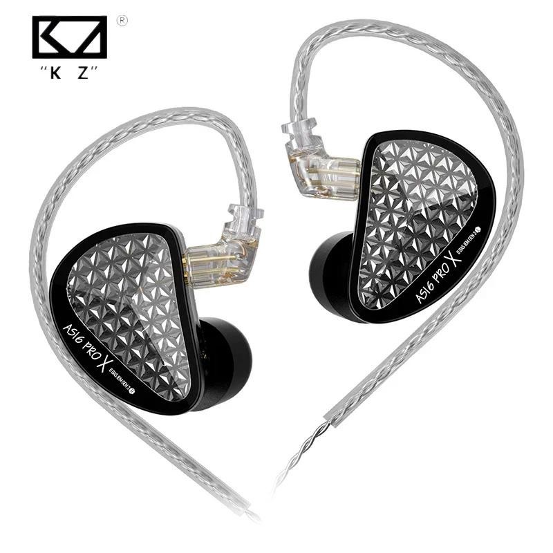Kz AS16 PRO X หูฟังชนิดใส ่ ในหู 8 Balanced Armature ชุดหูฟัง HiFi Monitor หูฟังคุณภาพเสียงสูง IEMS